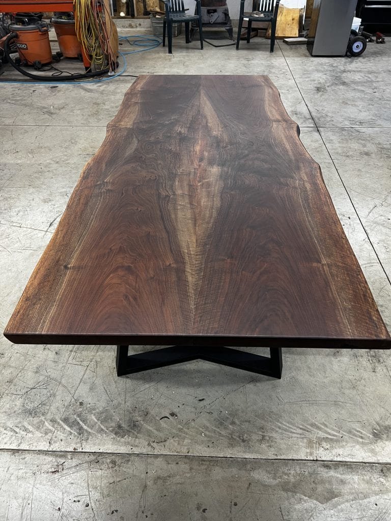 Black Walnut Bookmatch Table - The Oregon Table Co